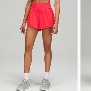 Track That Mid-Rise Lined Short 3”in Red Canary